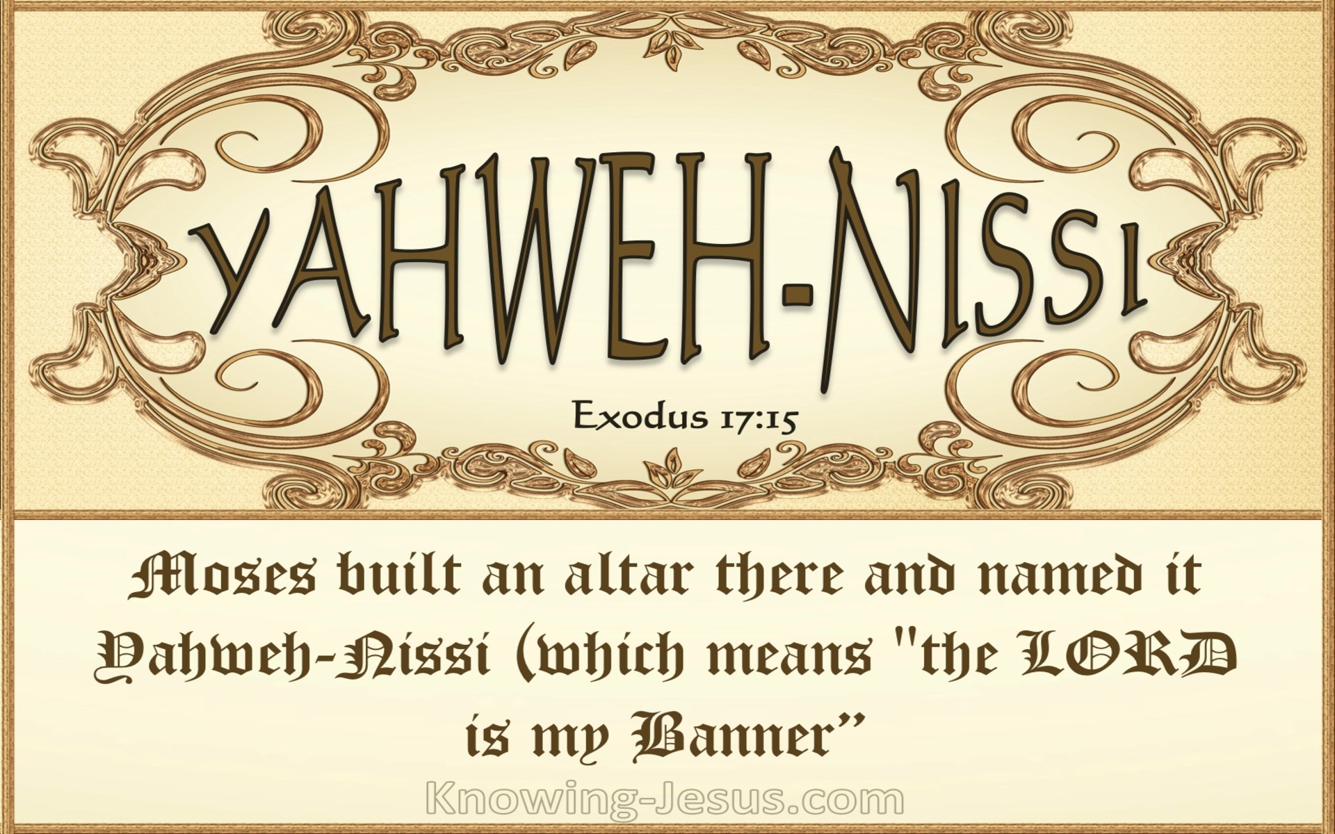 Exodus 17:15 The Lord Is My Banner (cream)